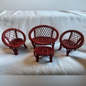 Vintage wicker doll furniture